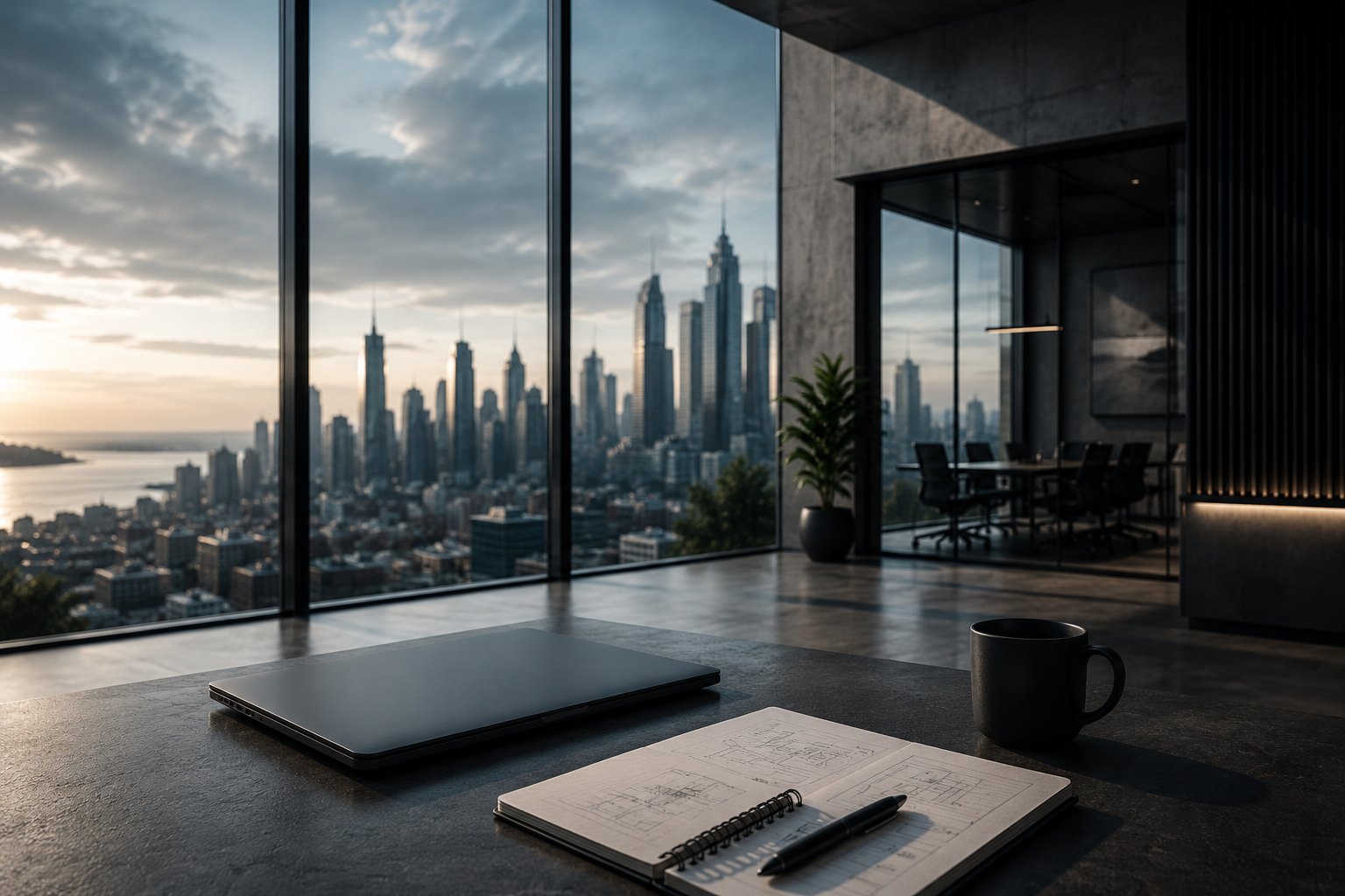 Modern strategic planning workspace representing a clear digital process
